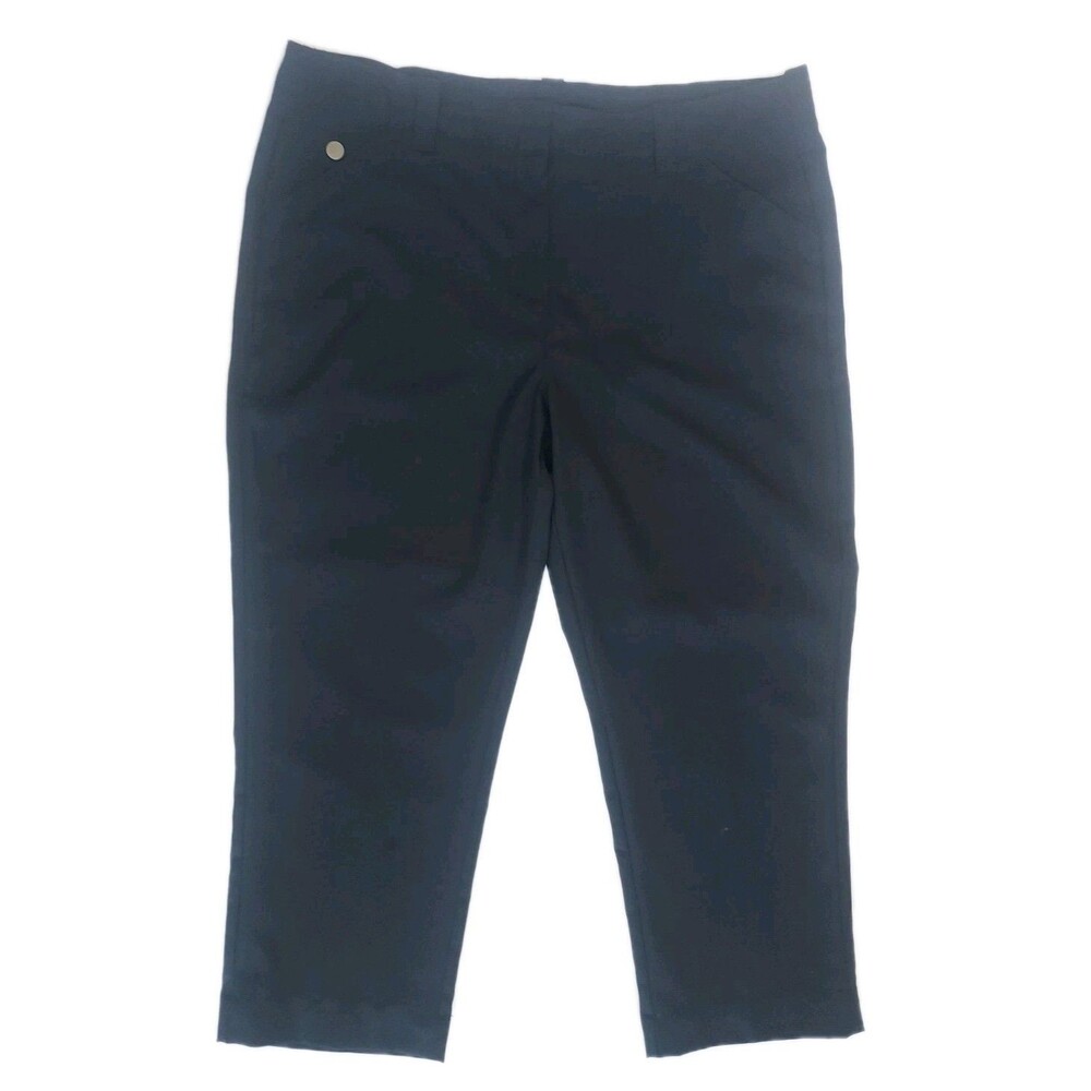 Ladies PGA Tour Black Quick Dri High Waist Golf Capris 22" Inseam Size L - 36" W